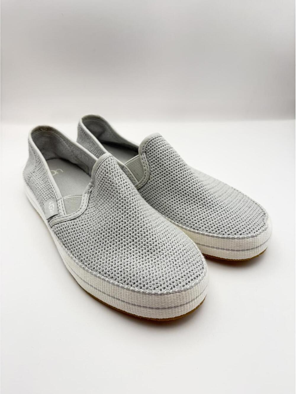 UGG Sammy Knit Slip-On Sneakers Light Gray Mesh Casual Shoes Women’s 5.5
